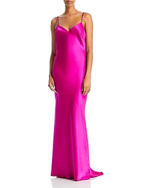 Aqua Satin Cowl Open Back Gown - 100% Exclusive - 12 - 12 - Female Product Image