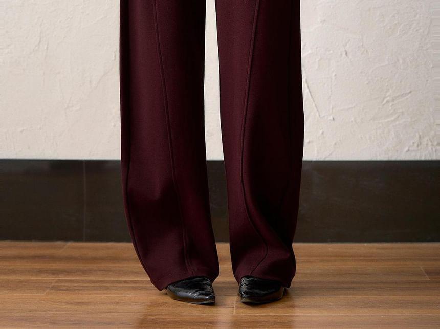 High Rise Plain Wide Leg Pants Product Image