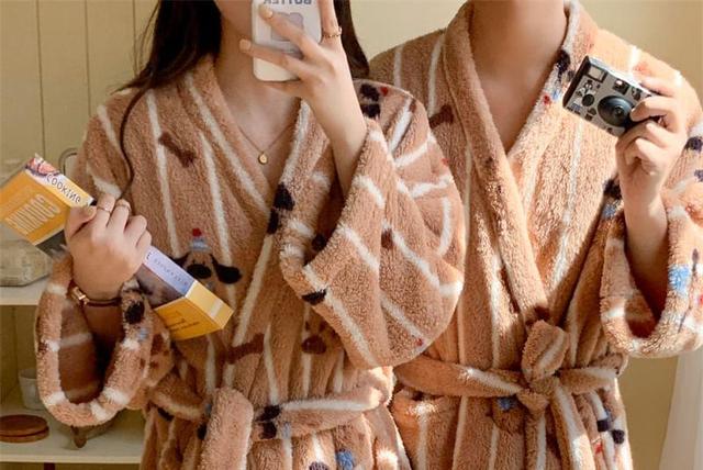 Couple Matching Dog Print Pajama Robe Product Image