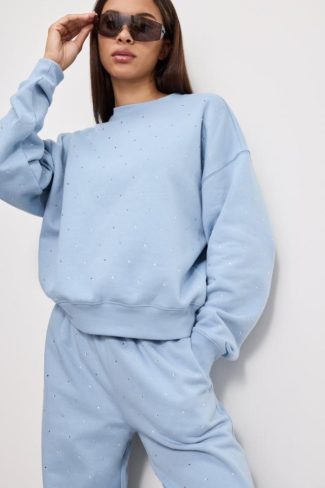 CRYSTAL CREWNECK SWEATSHIRT | WINTER SKY001 Product Image