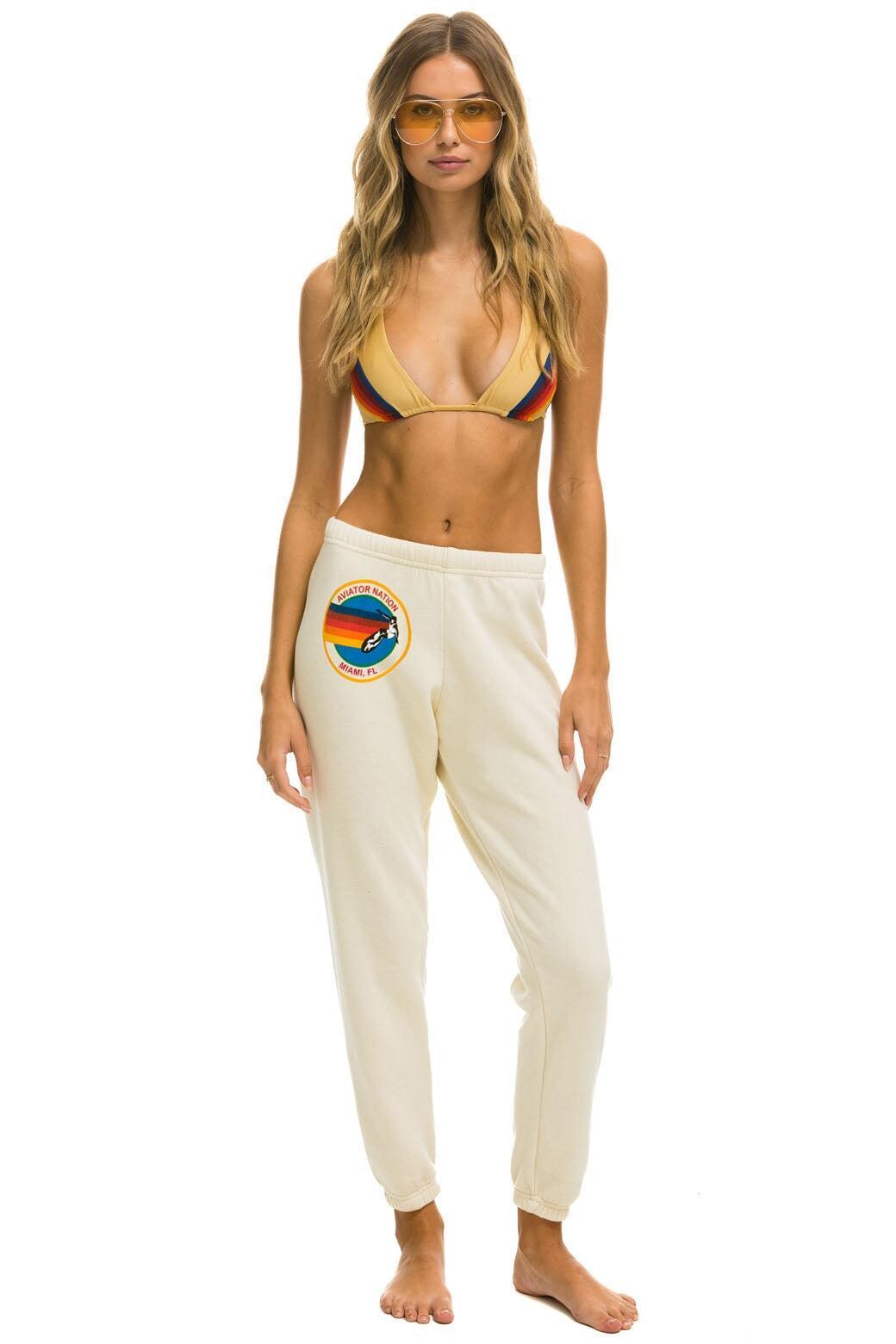 AVIATOR NATION MIAMI SWEATPANTS - VINTAGE WHITE Female Product Image