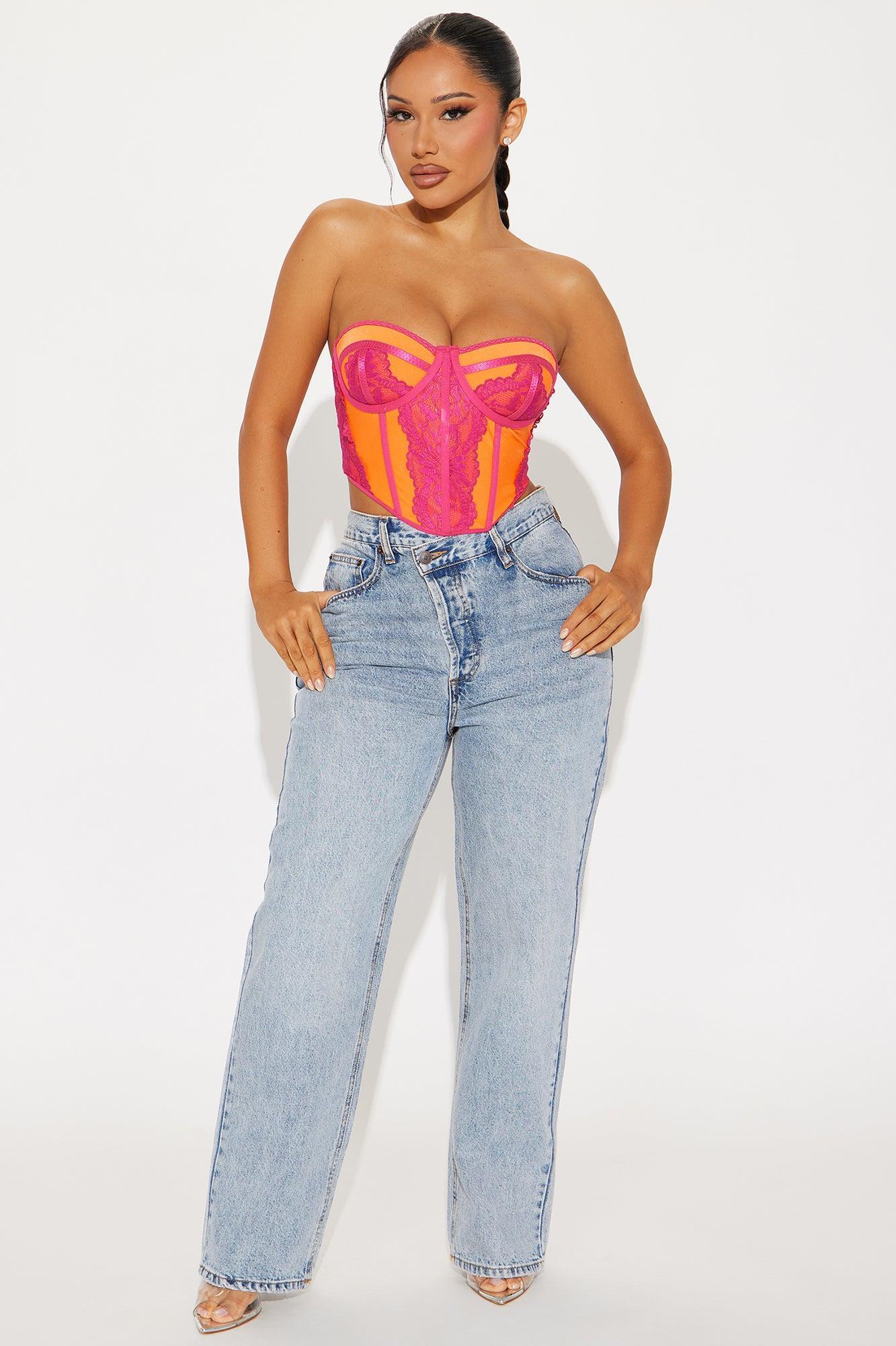 Bailey Corset Top - Orange/combo Product Image