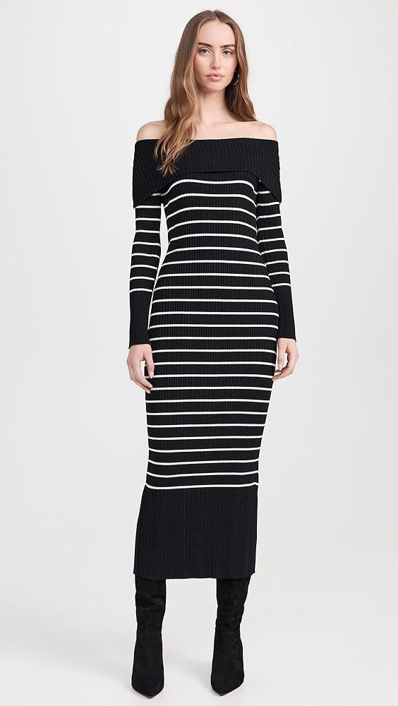 endless rose Off Shoulder Fold Striped Maxi Dress | Shopbop Product Image