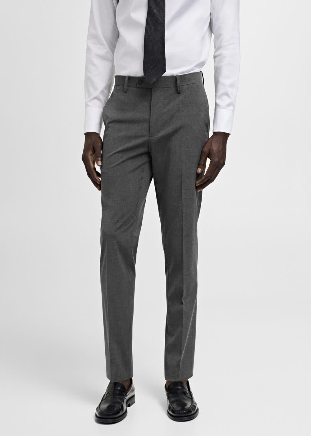 MANGO MAN - Stretch fabric slim-fit suit pants greyMen Product Image