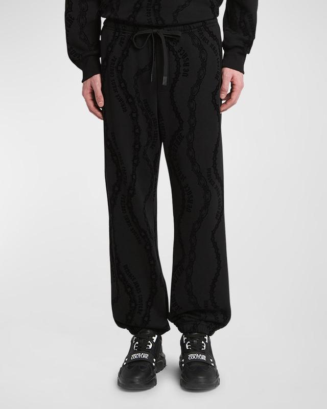 Mens Chain Print Logo Drawstring Sweatpants Product Image