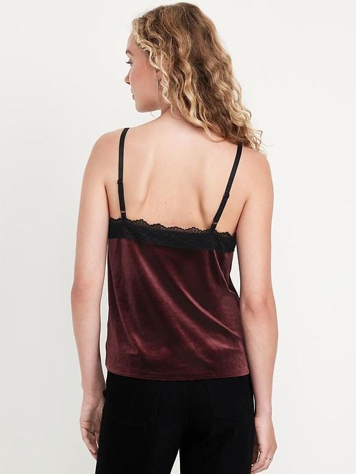 Lace-Trim Velvet Top Product Image