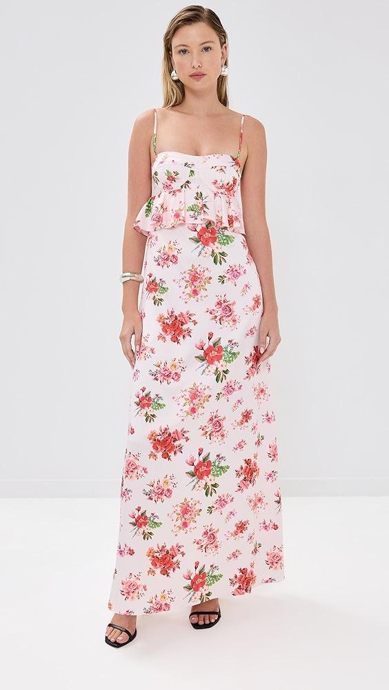 Kika Vargas Scarlet Dress Pink Rose Silk | Shopbop Product Image