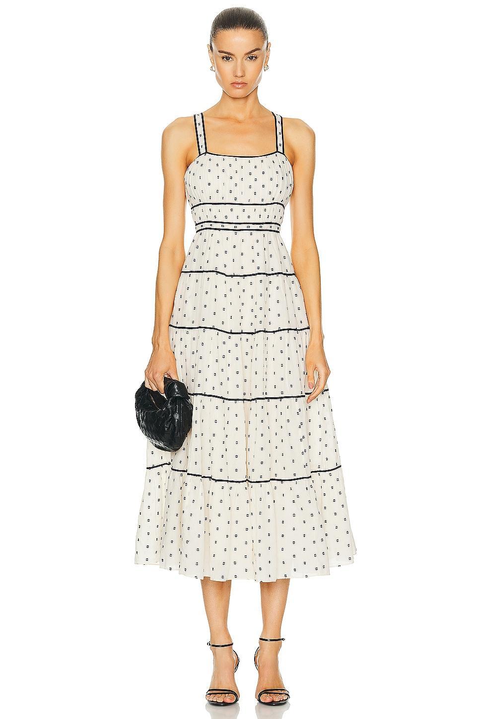 Clemente Tiered Fil Coup Sleeveless Midi Dress Product Image