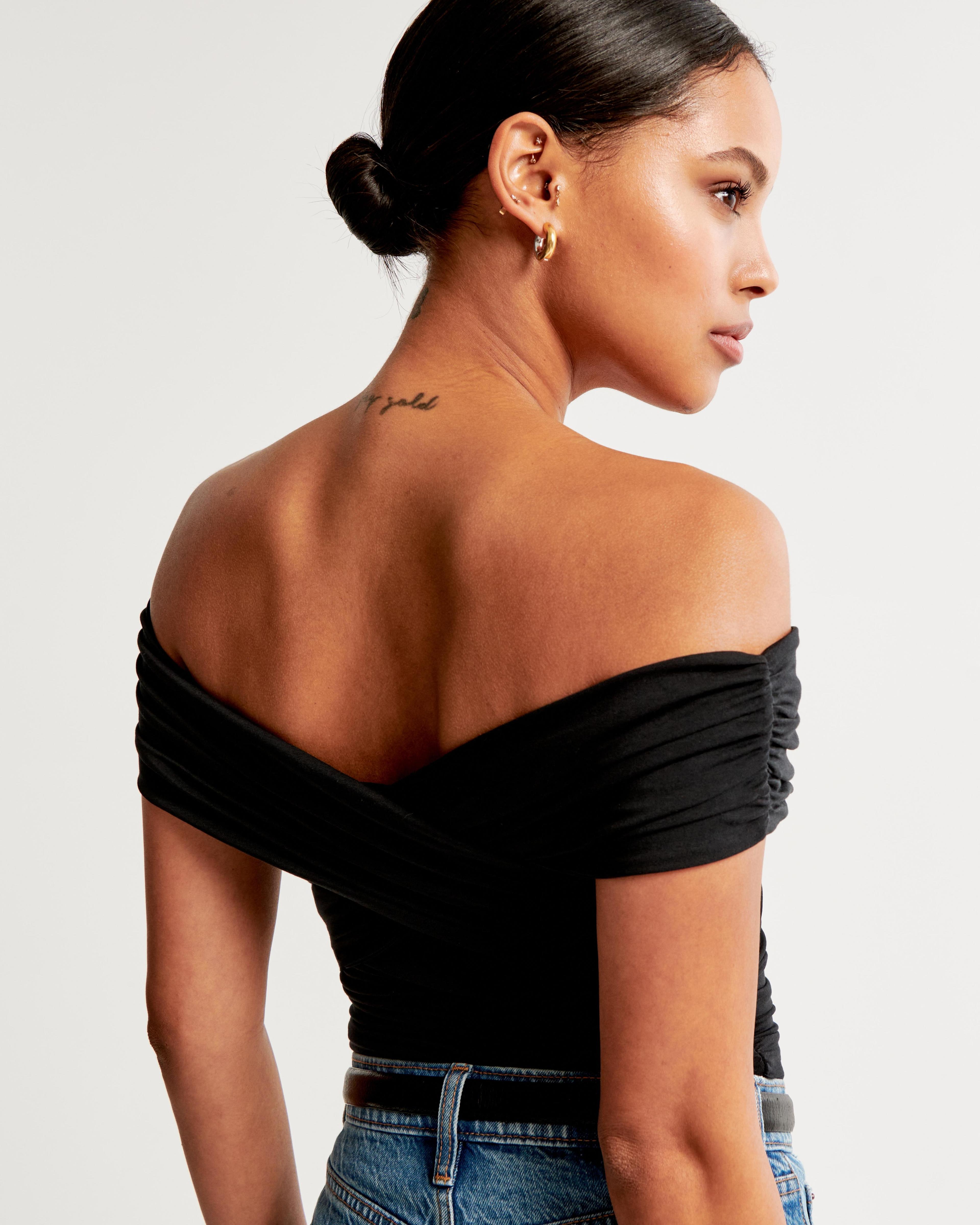 Off-The-Shoulder Ruched Wrap Top Product Image