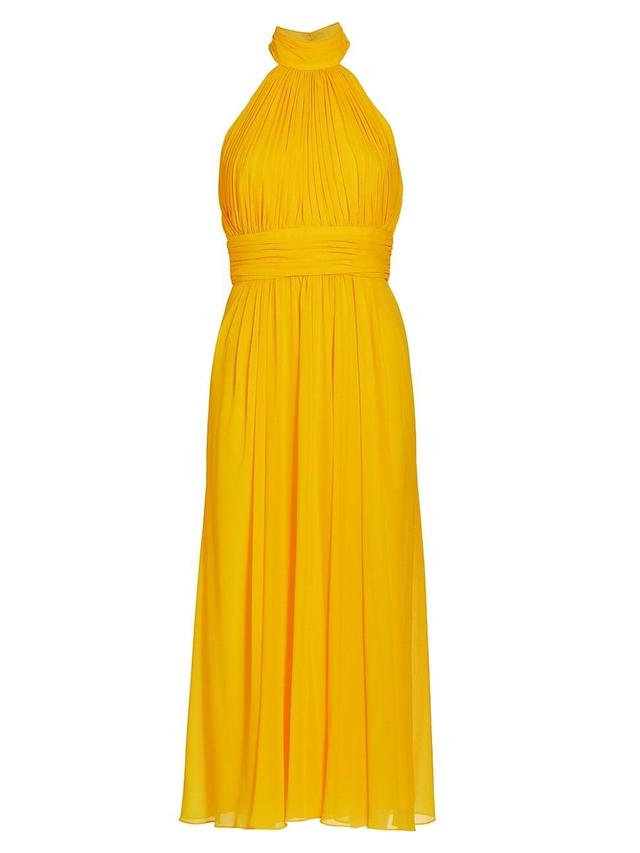 Womens Sleeveless Halter Midi-Dress Product Image