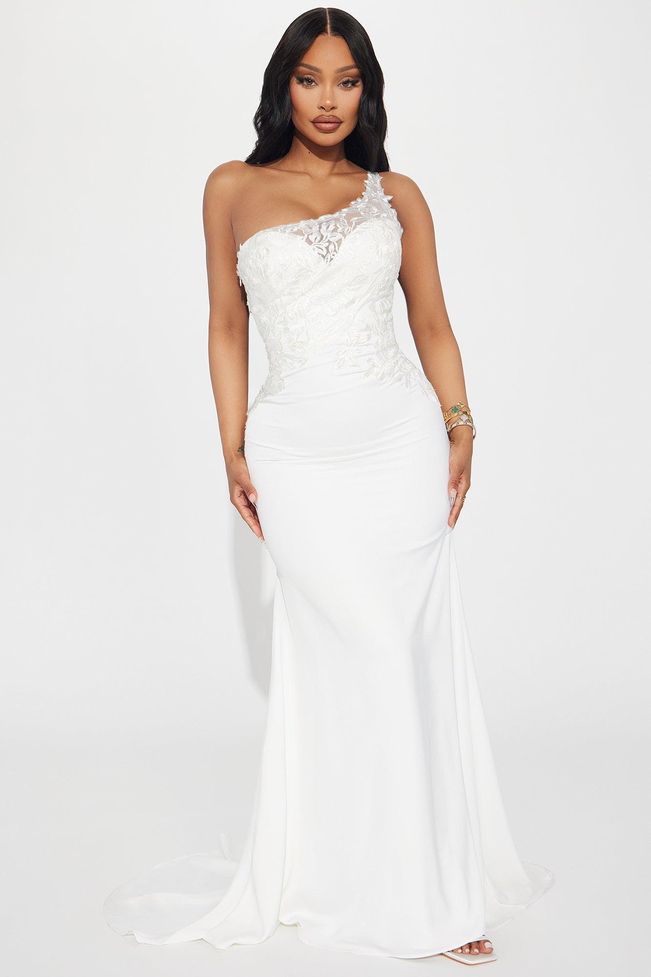 Bella Satin Gown - White Product Image