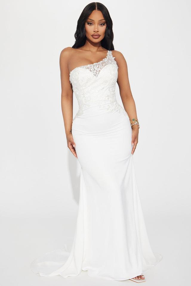 Bella Satin Gown - White Product Image