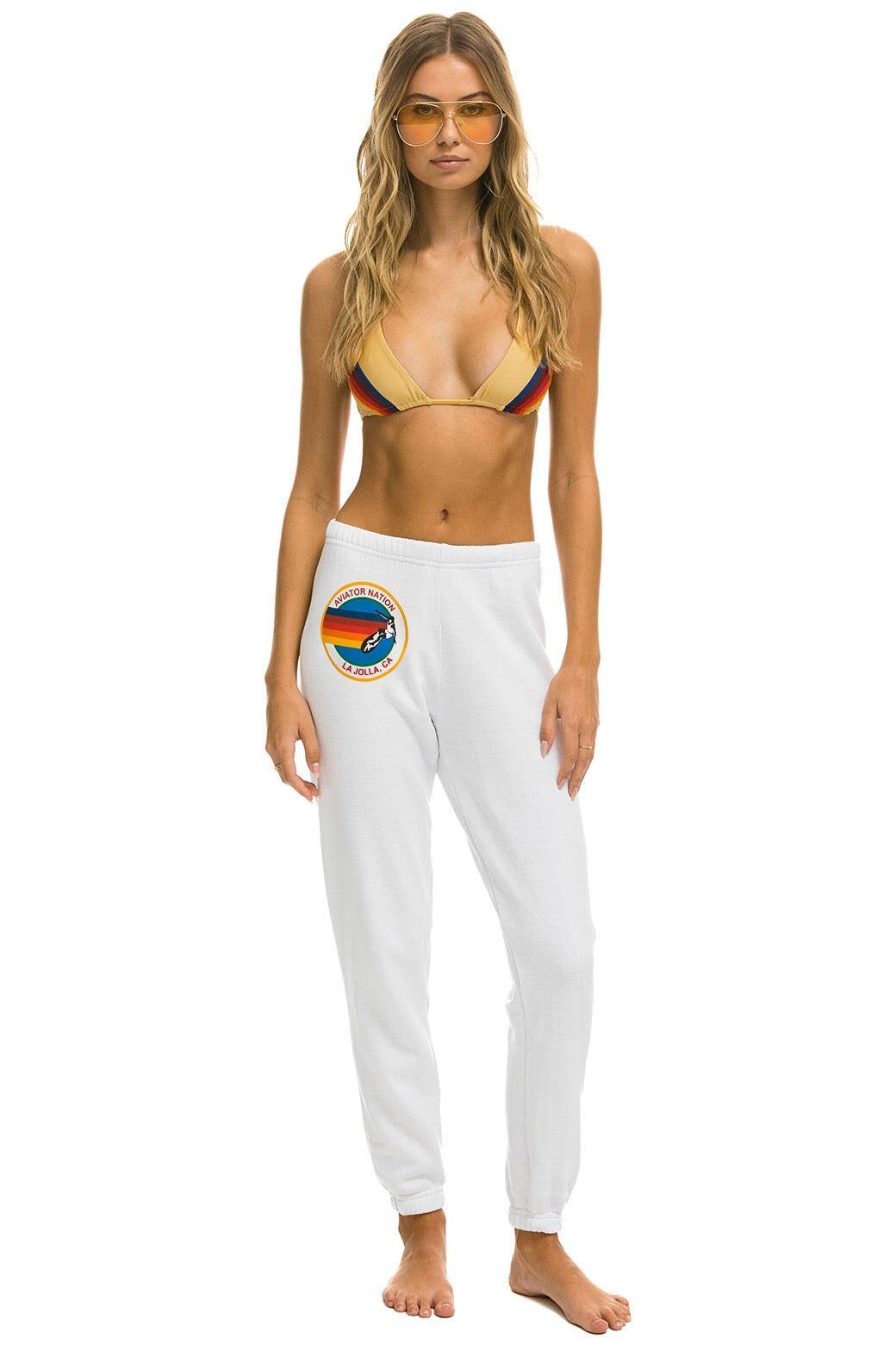 AVIATOR NATION LA JOLLA SWEATPANTS - WHITE Female Product Image