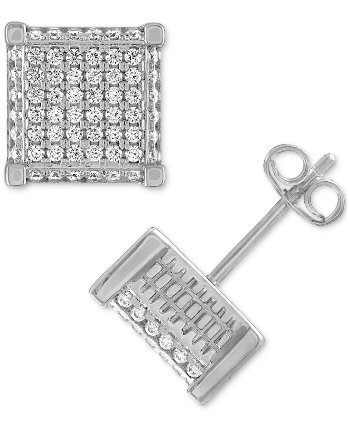 Esquire Mens Jewelry Cubic Zirconia Square Cluster Stud Earrings, Created for Macys Product Image