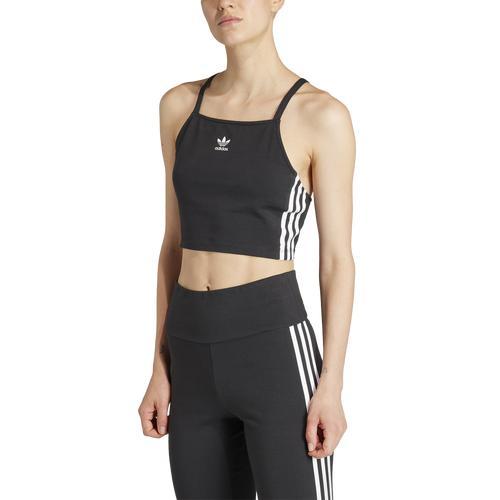 adidas Originals Womens adidas Originals adicolor 3-Stripes Crop Top - Womens Black Product Image