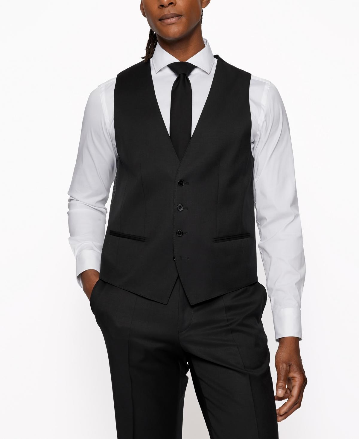 Mens Single-Breasted Waistcoat In Virgin-Wool Serge Product Image