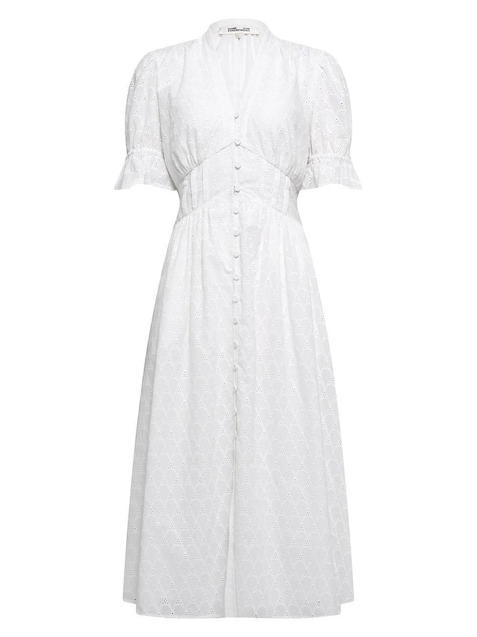 Womens Erica Eyelet Midi-Dress Product Image