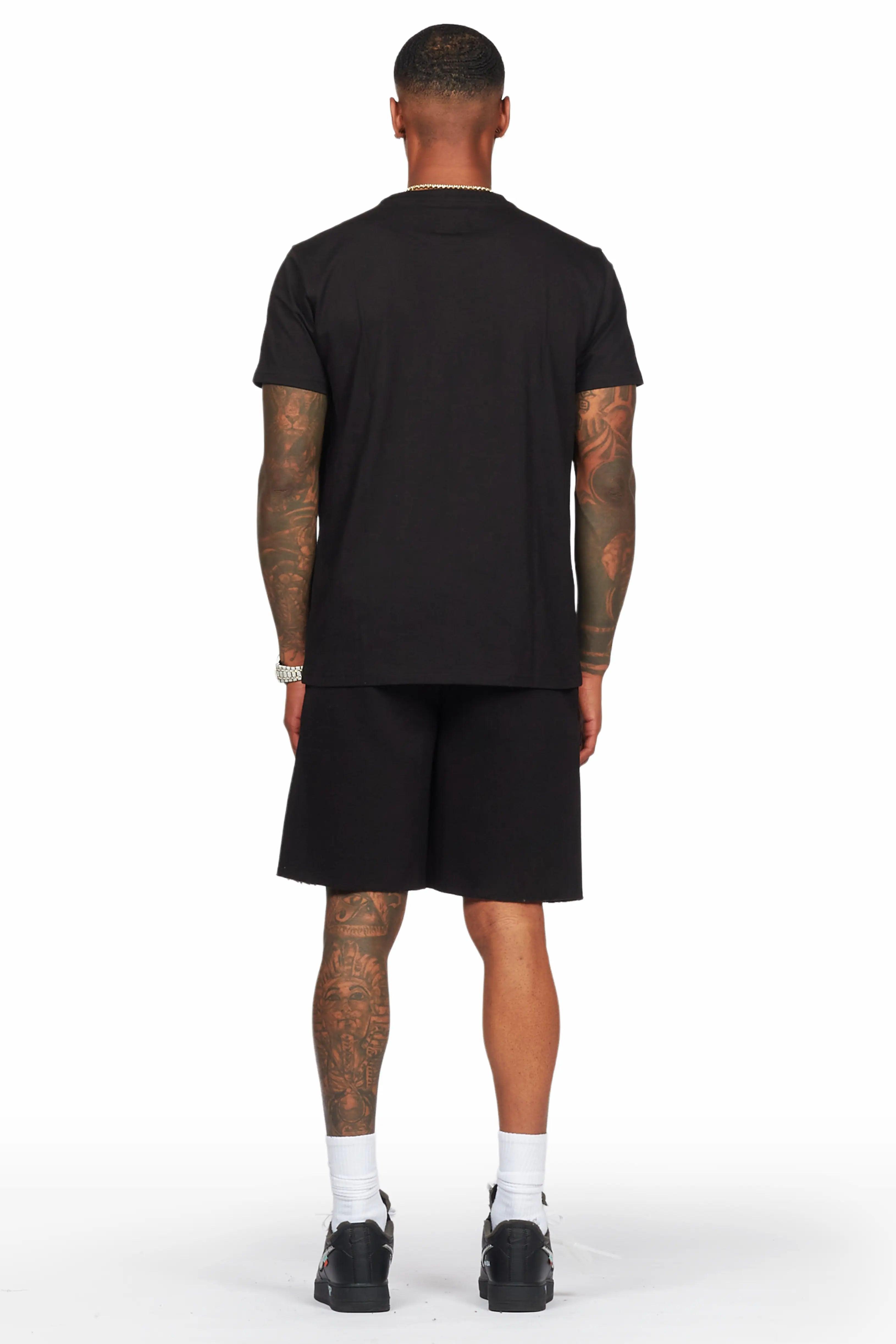 Bolk Black T-Shirt/Short Set Male Product Image