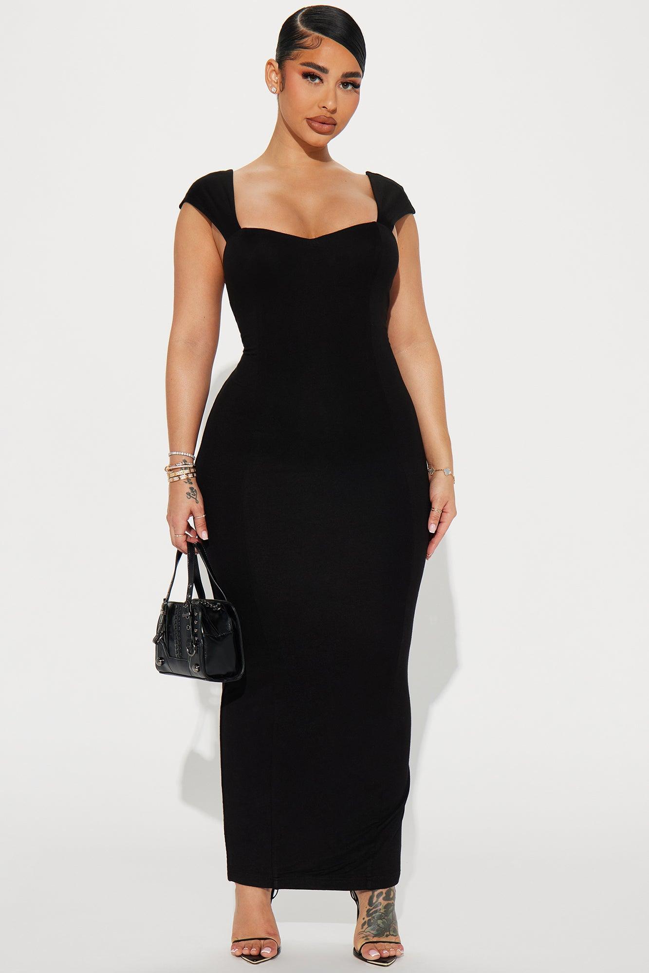 Trinity Double Lined Maxi Dress - Black Product Image