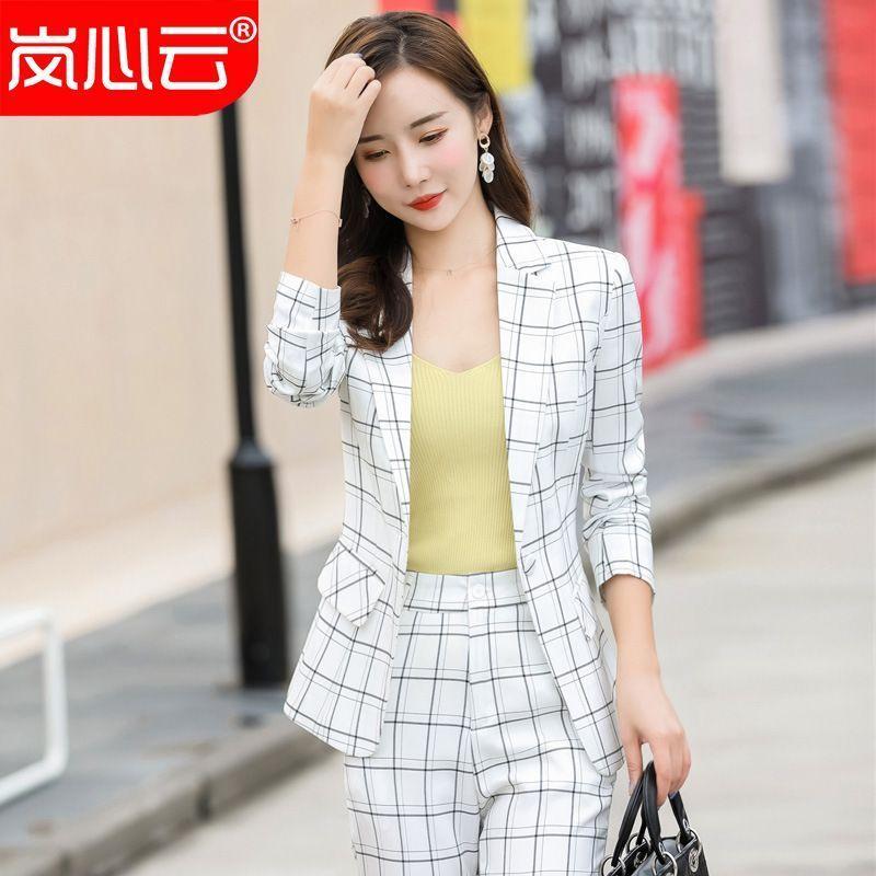 Plaid Single-Button Blazer / Dress Pants / Set Product Image