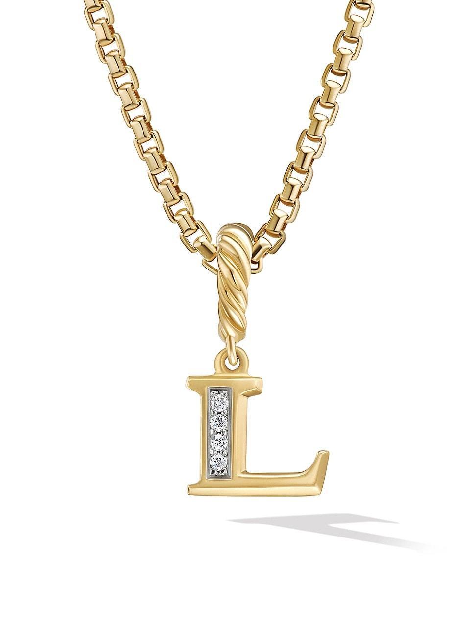 Womens Pav Initial Pendant in 18K Yellow Gold with Diamonds Product Image