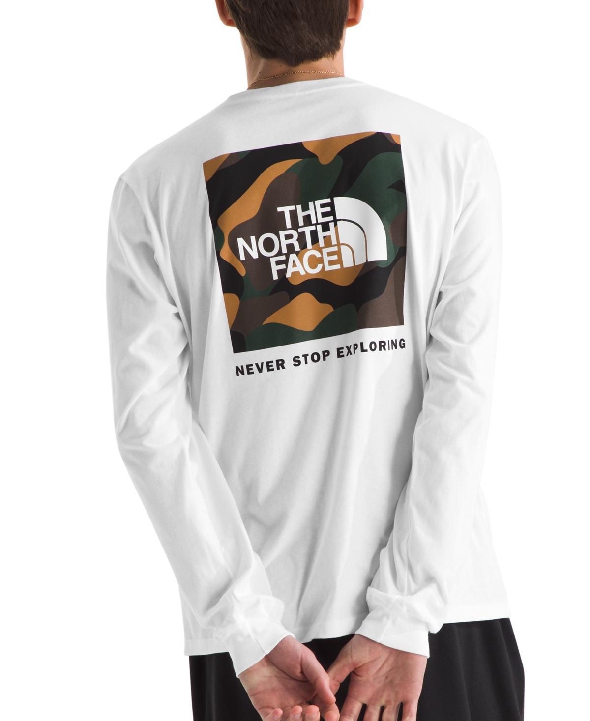 The North Face Mens Brand Proud Long Sleeve Crewneck Logo Graphic T-Shirt - Tnf White Product Image