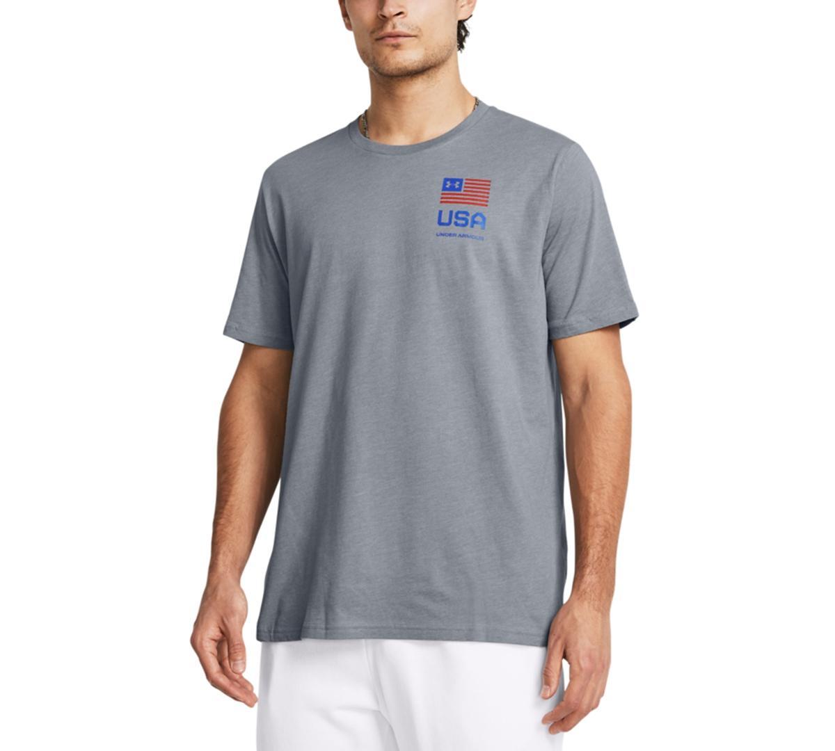 Big & Tall Under Armour Freedom Logo T-Shirt, Mens Steel Grey Product Image