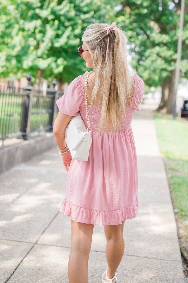 All Together Now Pink Square Neck Mini Dress FINAL SALE Product Image