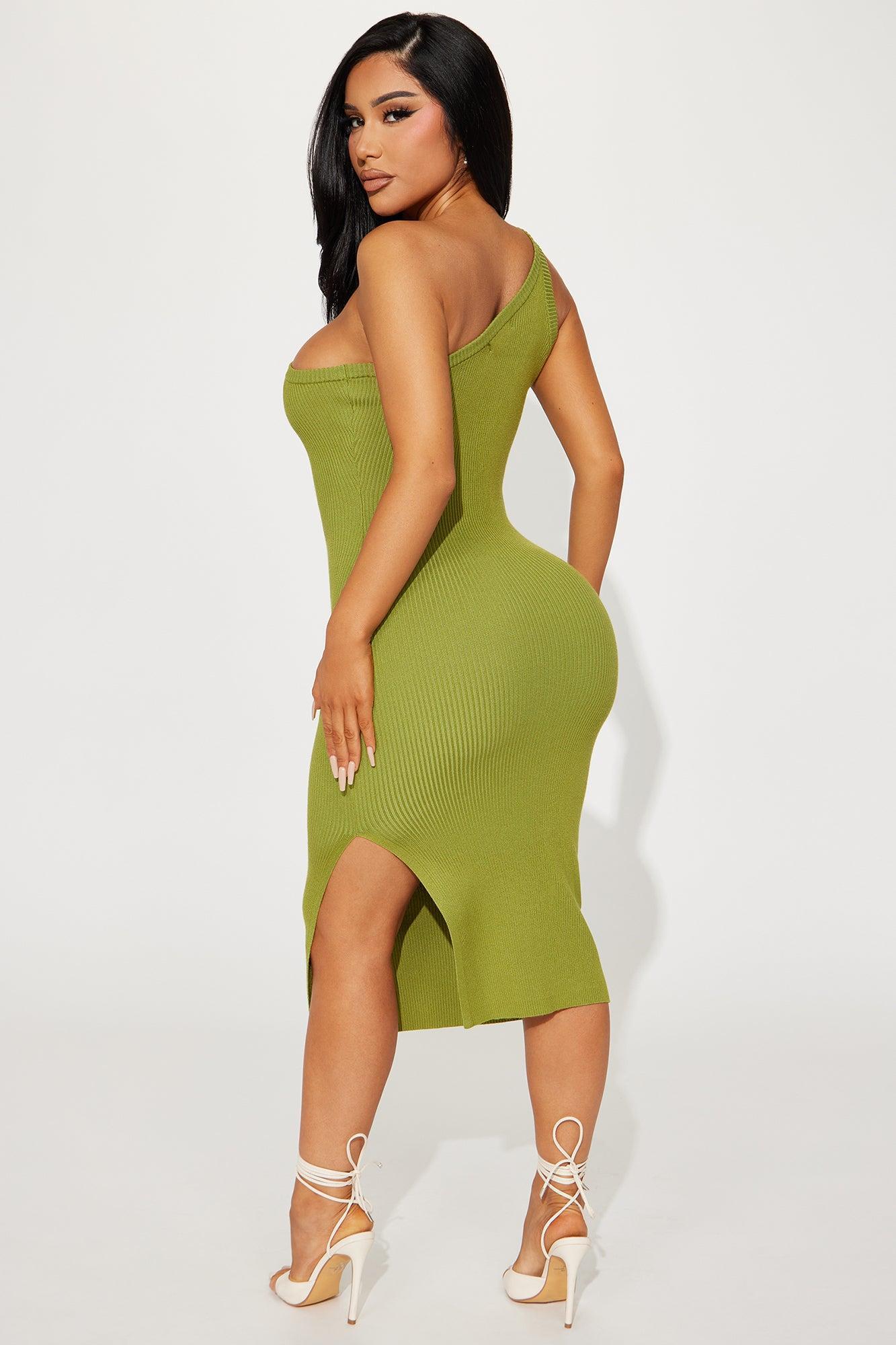 Naydine Sweater Midi Dress - Green Product Image