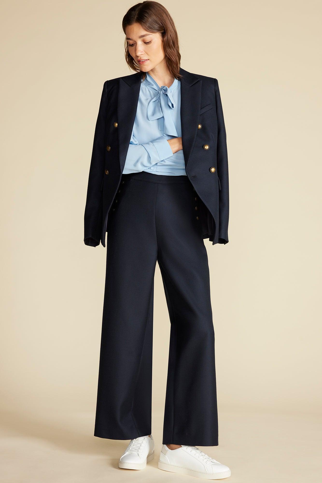 Sailor Wide Leg Trouser - Navy Blue Product Image