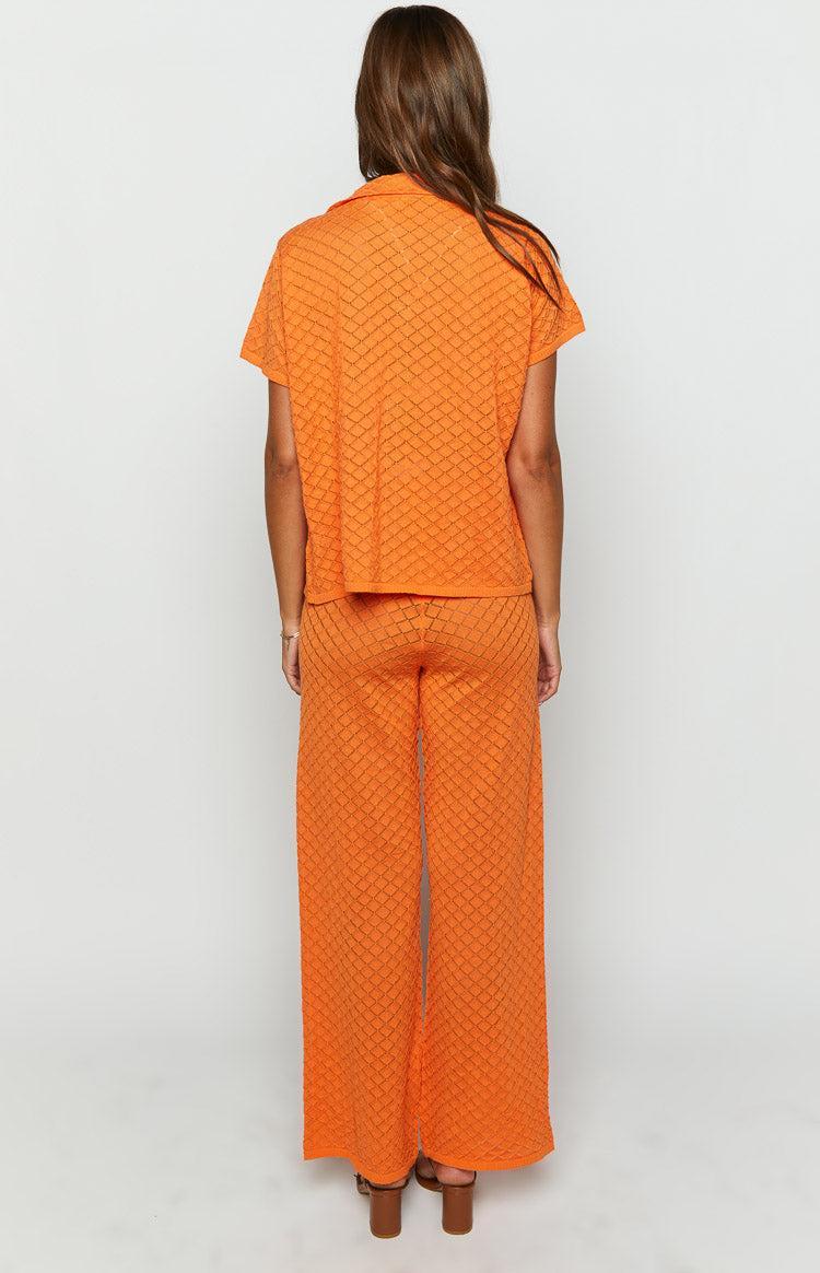 Zaida Orange Knit Pants Product Image