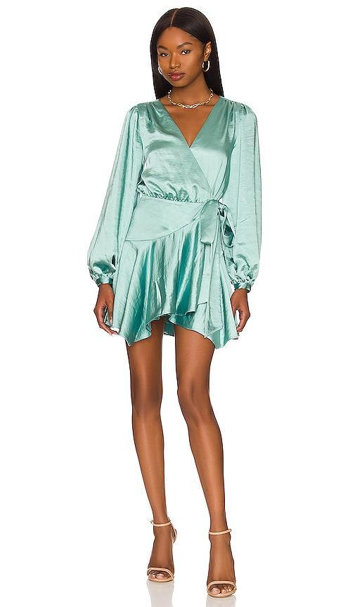 Lovers and Friends Kayleigh Wrap Dress in Mermaid Green Product Image