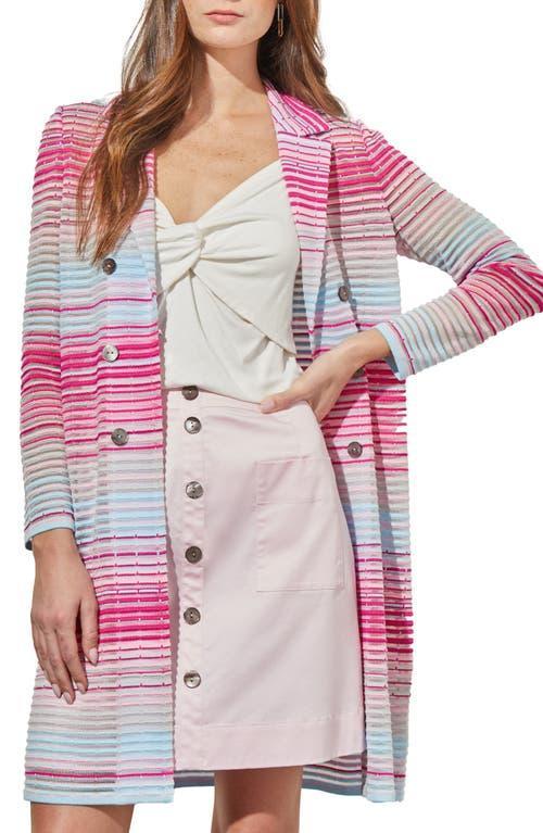 Ming Wang Sheer Stripe Longline Jacket Product Image