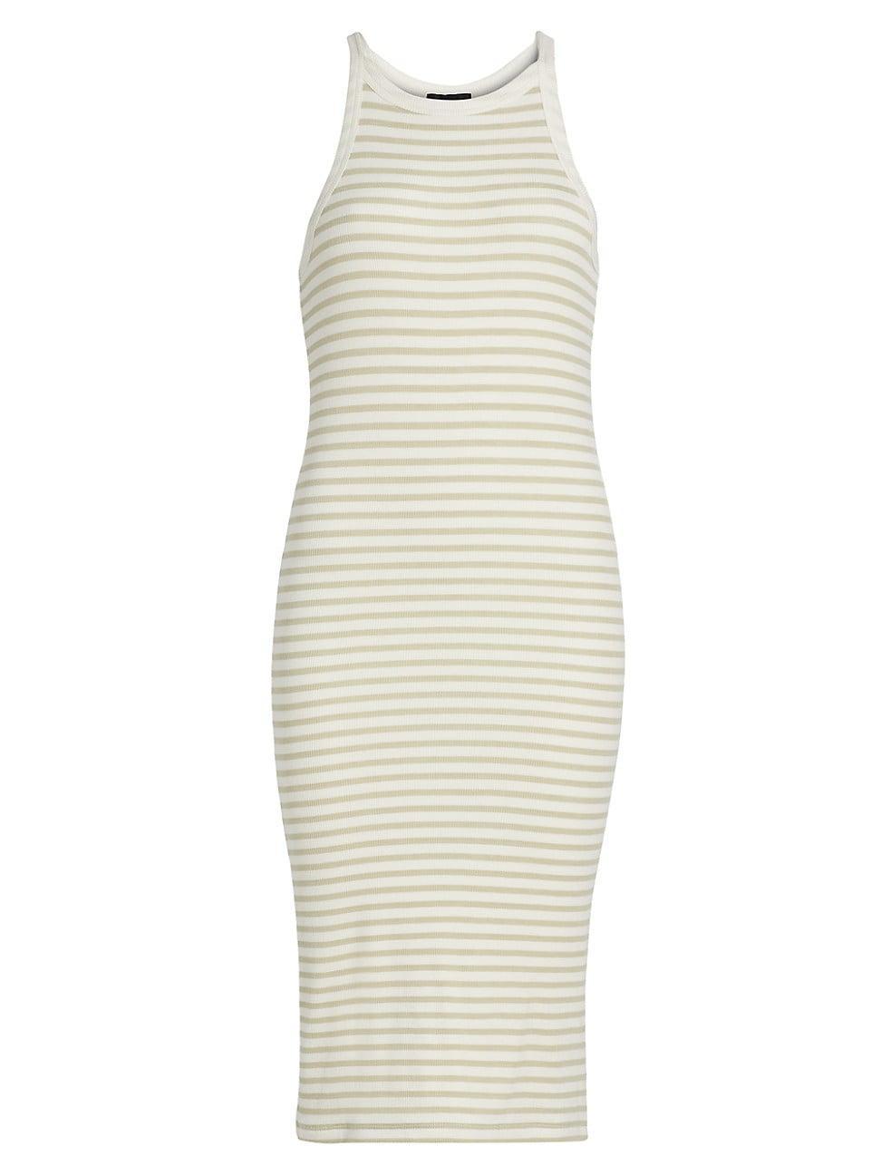 Womens Rib-Knit Stripe Tank Midi-Dress Product Image