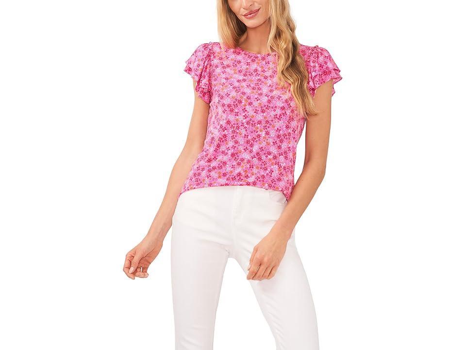 CeCe Floral Double Ruffle Sleeve Top product image