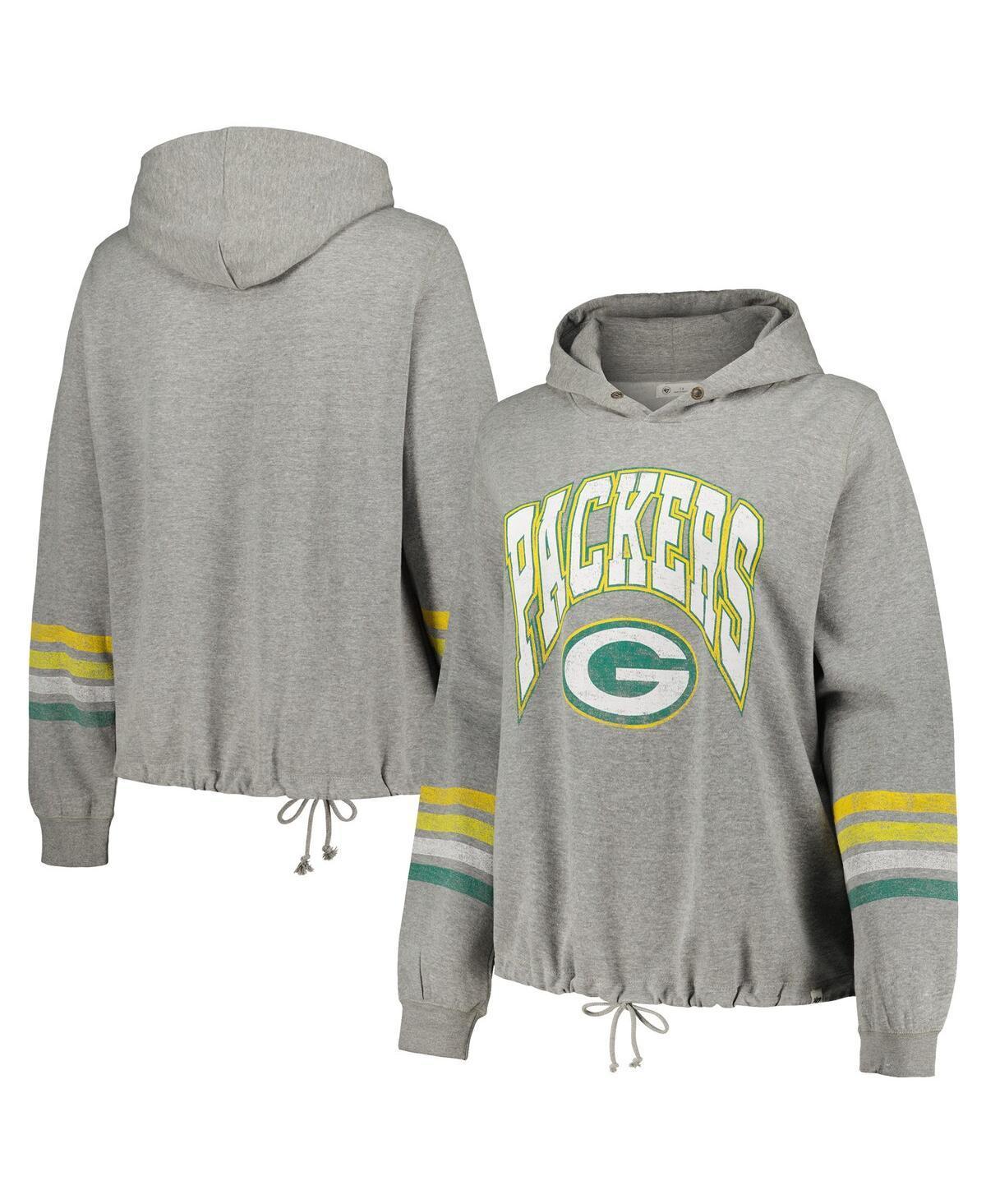 Womens 47 Heather Gray Green Bay Packers Plus Size Upland Bennett Pullover Hoodie Product Image