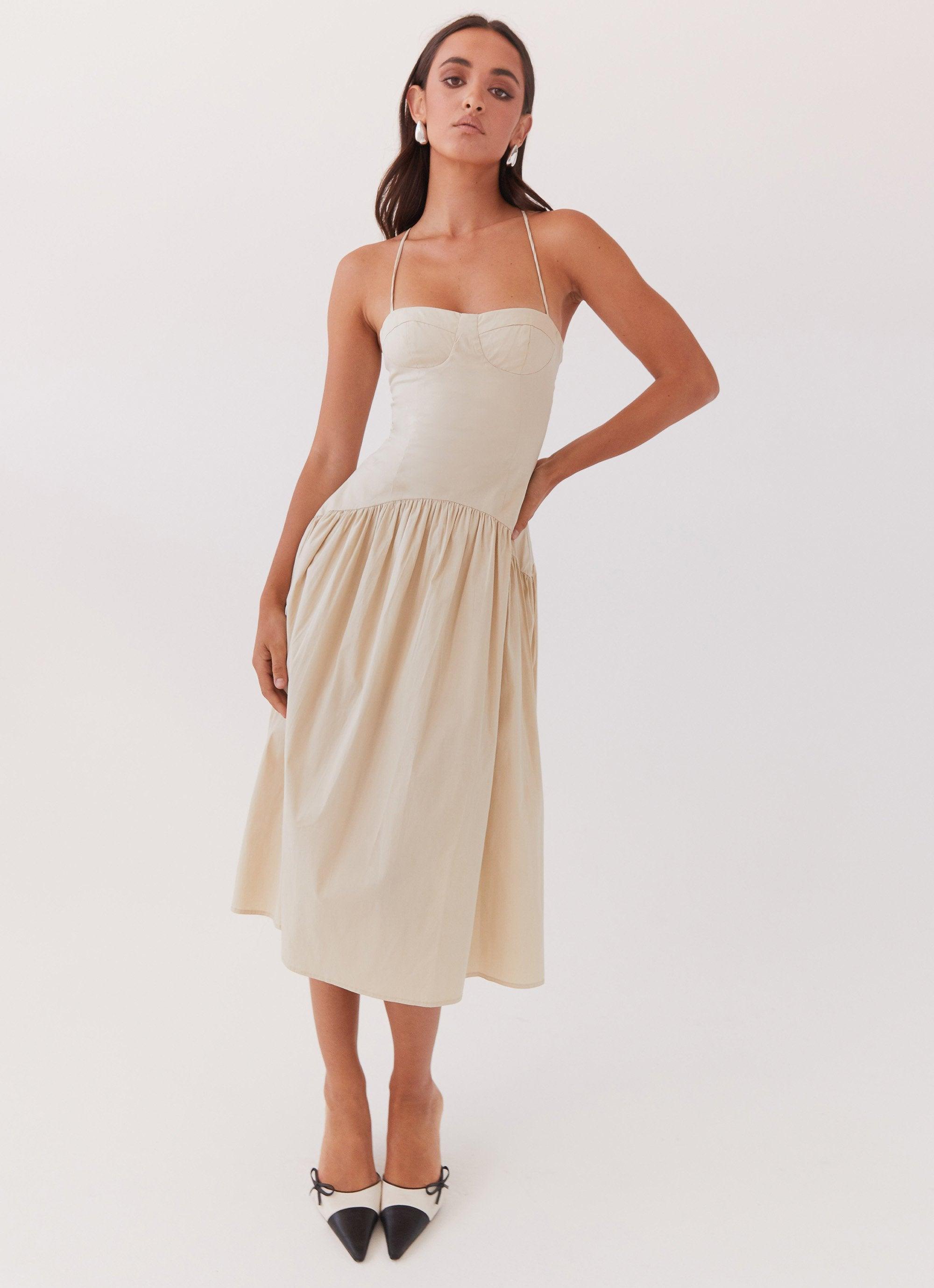 Yvette Corset Midi Dress - Desert Sage Product Image