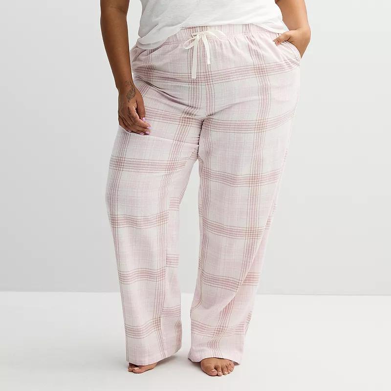 Plus Size Sonoma Goods For Life Flannel Pajama Pants, Womens Product Image