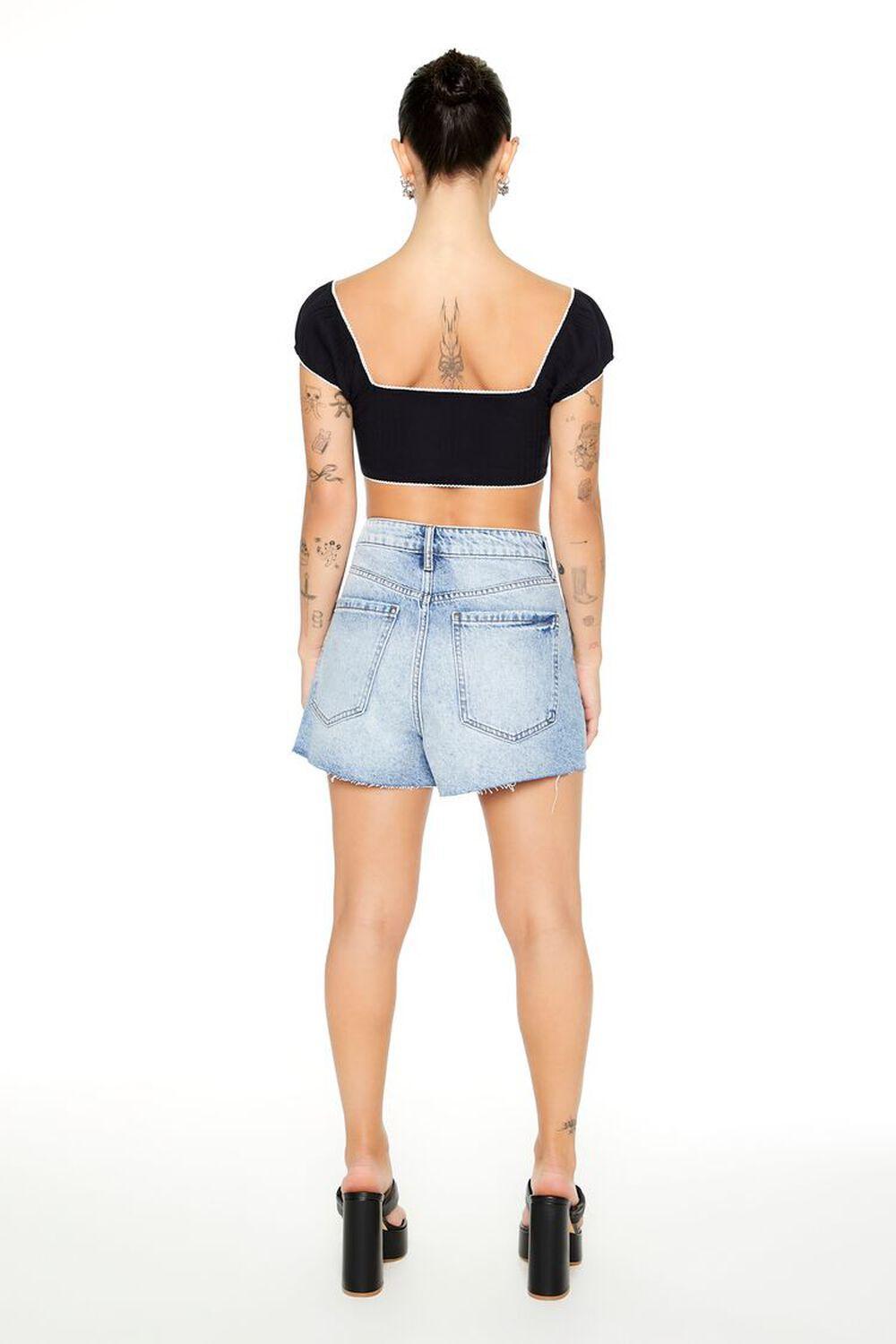 Distressed Acid Wash Denim Shorts | Forever 21 Product Image