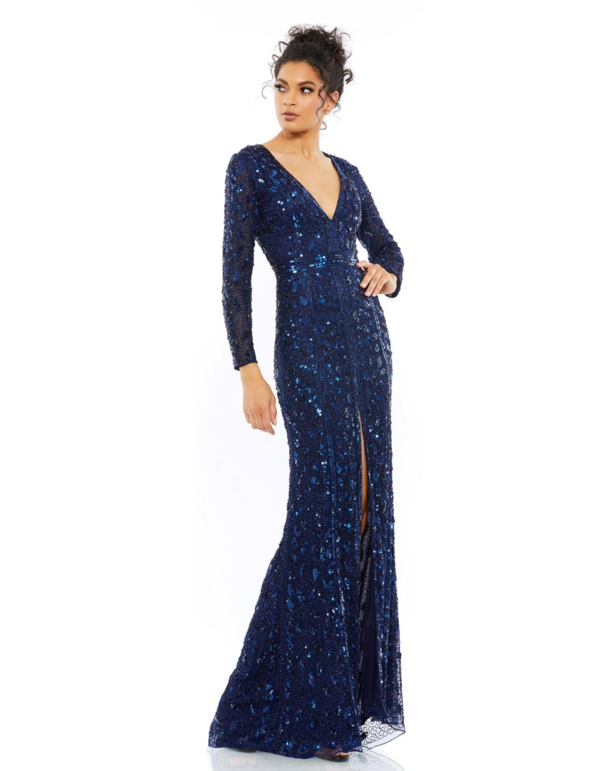 Womens Plunging Neckline Evening Gown Product Image