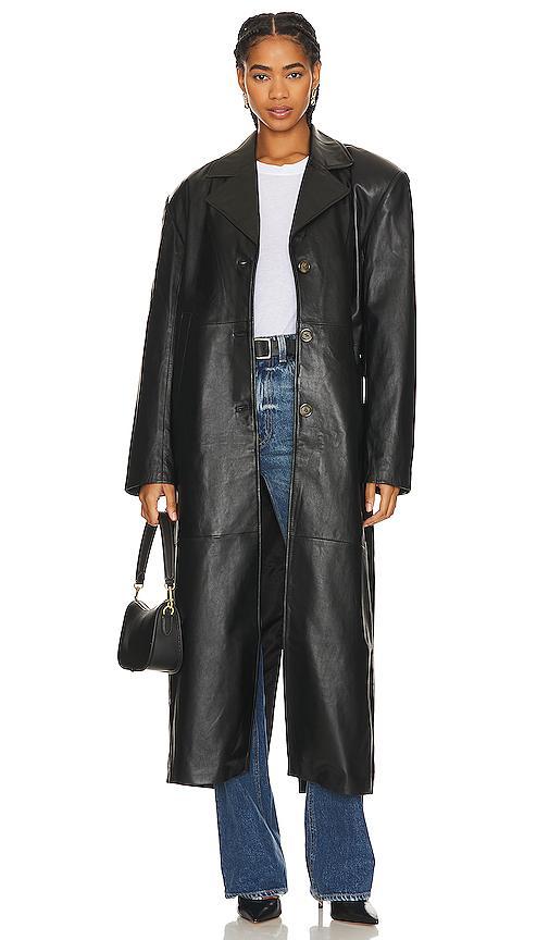 GRLFRND The Long Leather Coat Product Image