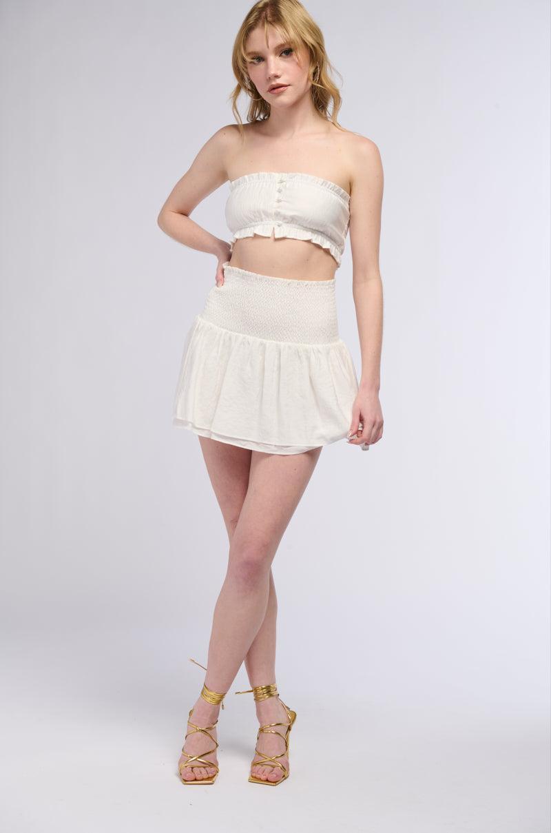 THE KYLIE SMOCKED BANDEAU TOP Product Image