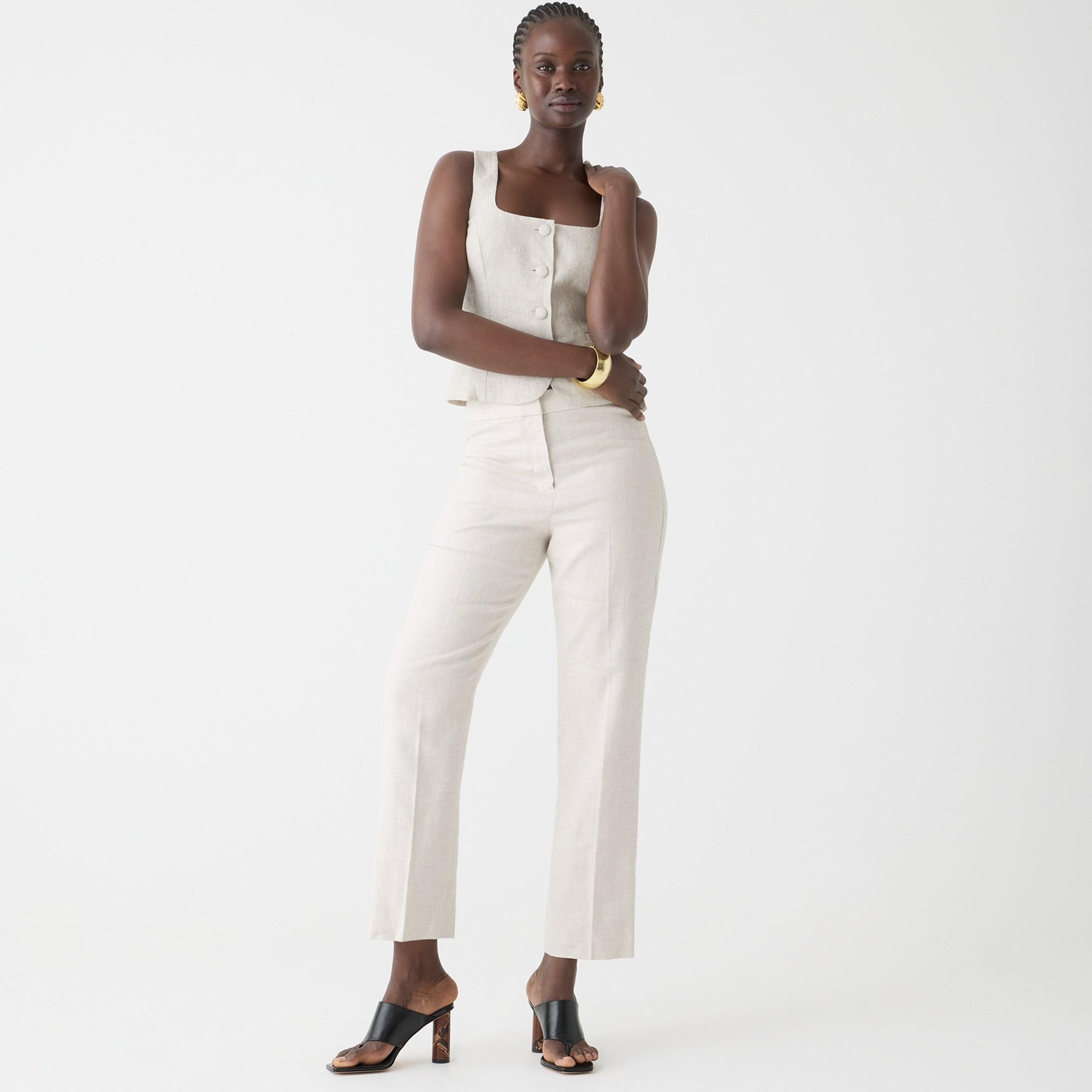 Kate straight-leg pant in stretch linen blend Product Image