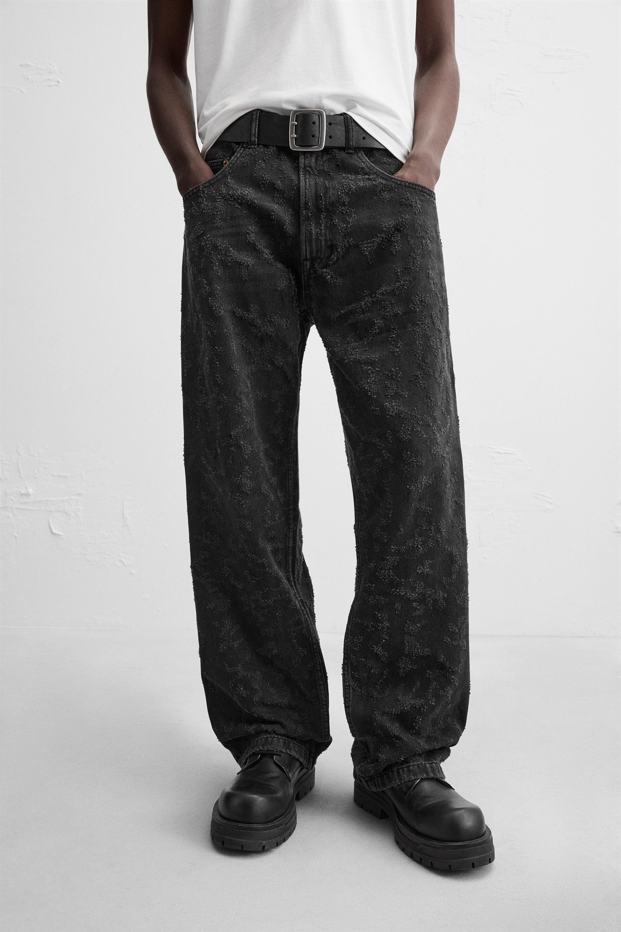 BAGGY FIT SCRATCH EFFECT JEANS Product Image