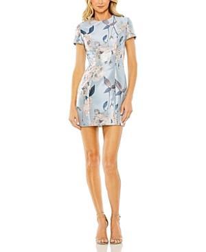 Ieena for Mac Duggal Floral Jacquard Cocktail Minidress Product Image