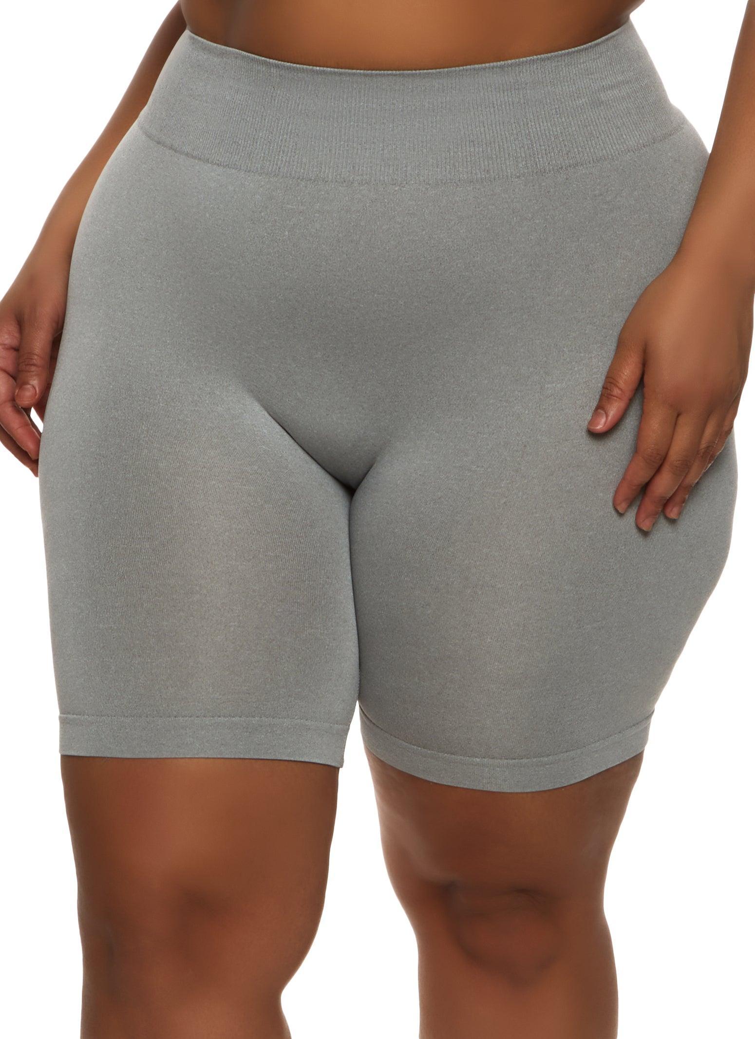 Womens Plus Size High Waist Seamless Bike Shorts Product Image