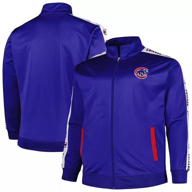 Mens Royal Chicago Cubs Big & Tall Tricot Track Full-Zip Jacket Product Image