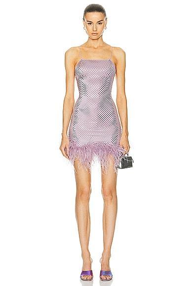 Oseree Disco Plumage Mini Dress in Purple Product Image