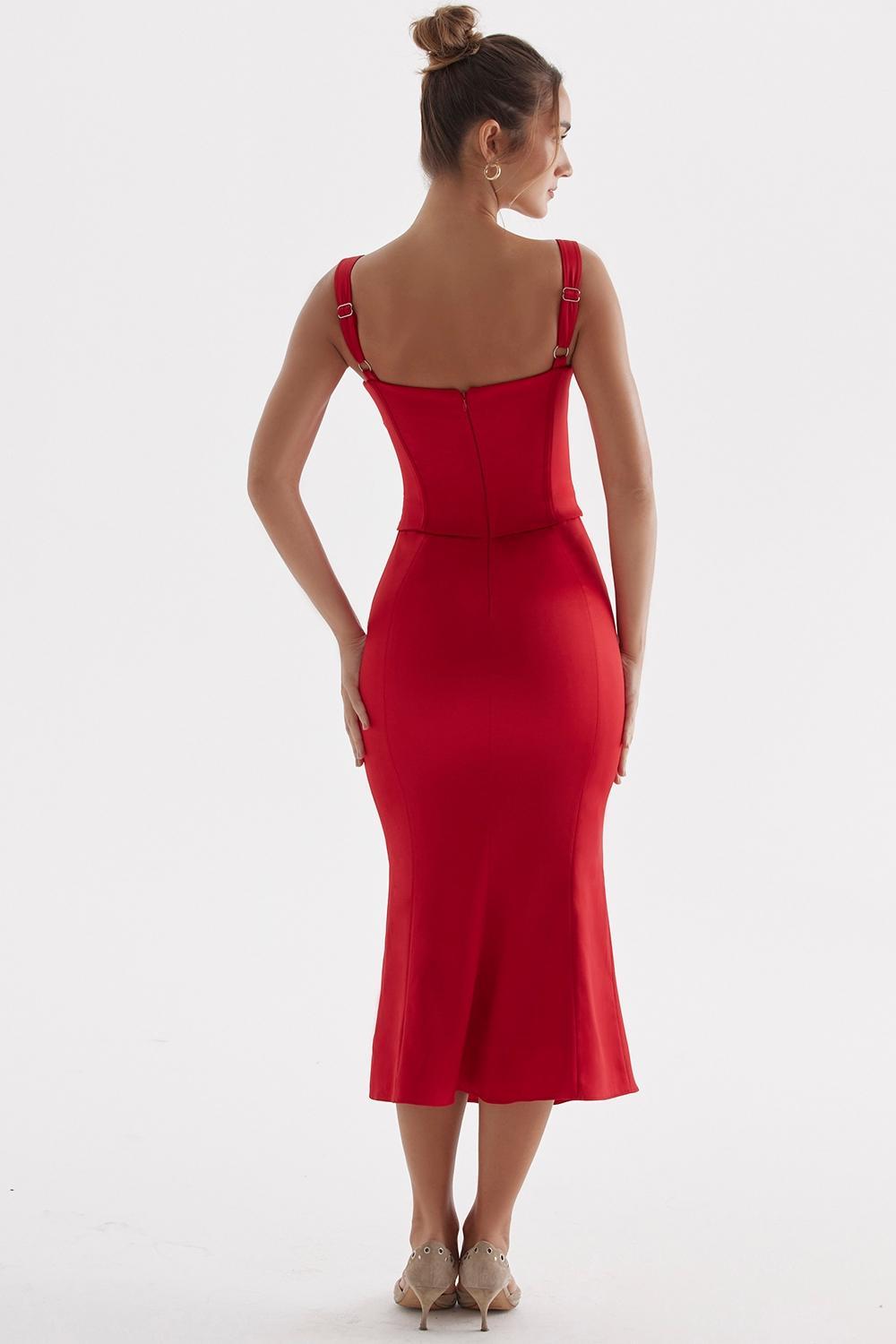 Valencia Red Rose Corset Dress Product Image