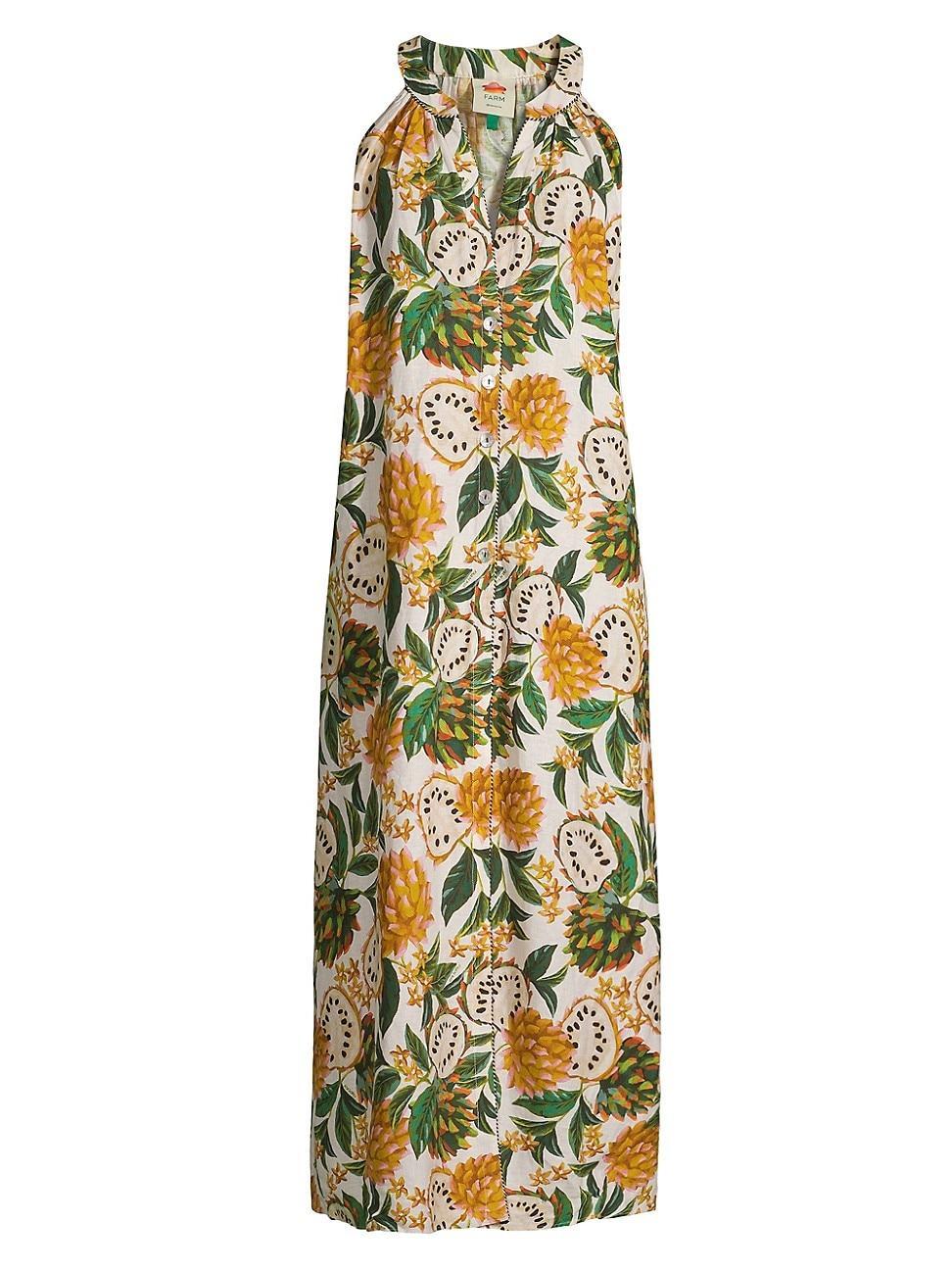 Womens Biriba Banana Print Cover-Up Maxi Dress Product Image